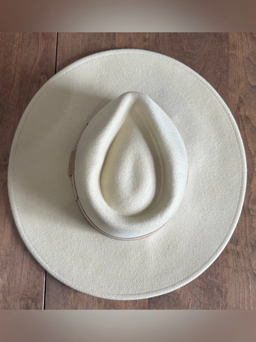 Brixton Joanna Felt Hat in Light Khaki Wide-Brim Wool Fedora Size Medium